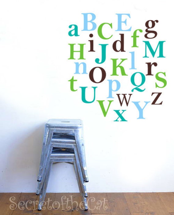 Vinyl Wall Decal Alphabet AZ Kids Letters by secretofthecat