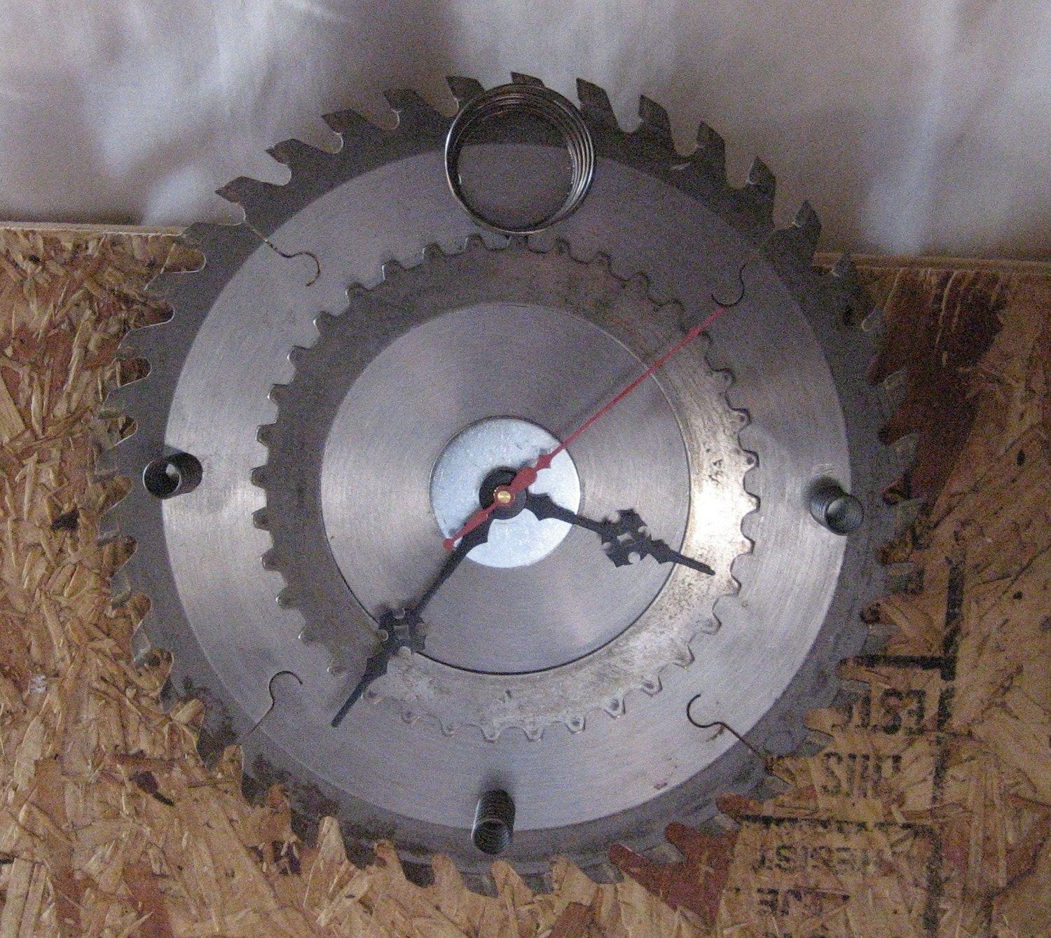 Saw Blade Clock Big Spring on Top by Mi4ke on Etsy