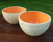 Pair of tall Cantaloupe Bowls