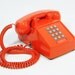 Vintage telephone tangerine orange push button phone Reserved
