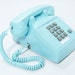 Aqua Blue Phone Vintage push button telephone