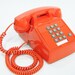 Vintage Phone tangerine orange push button telephone