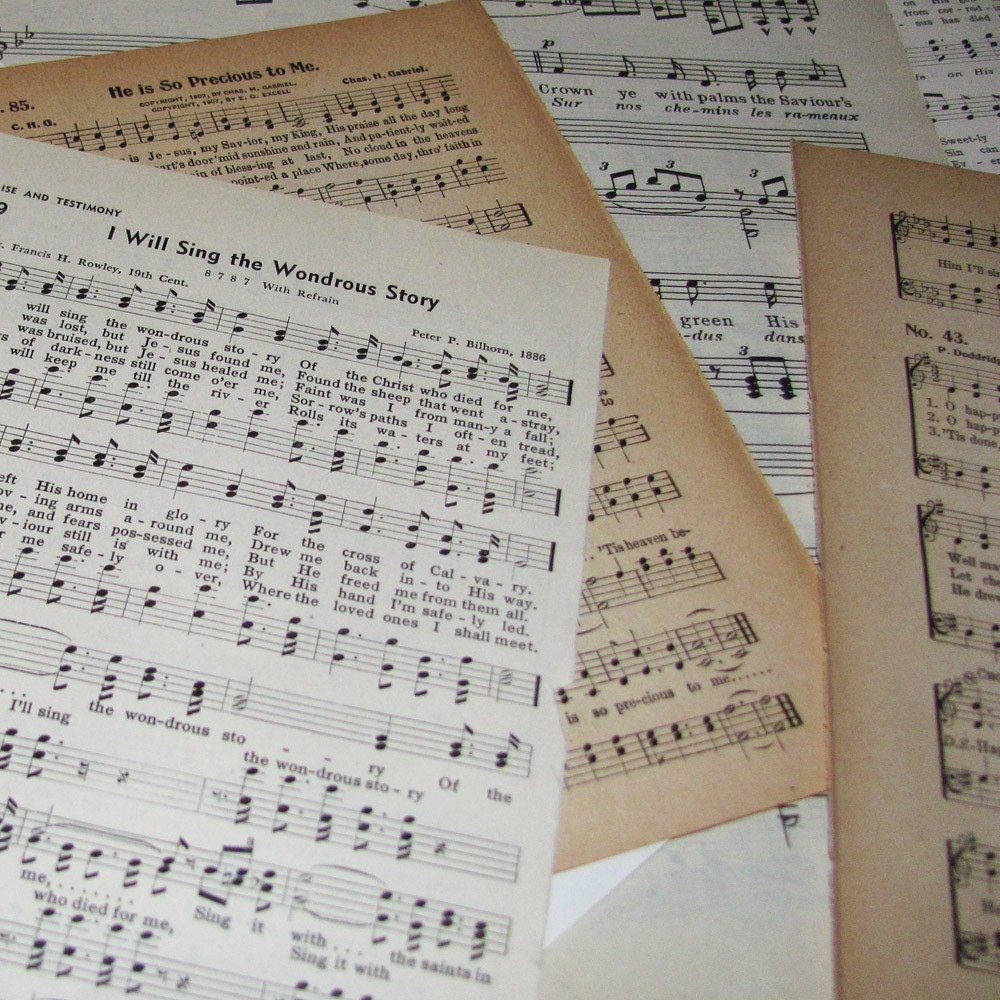 sheet music and song book pages from fromvictoryroad on Etsy Studio