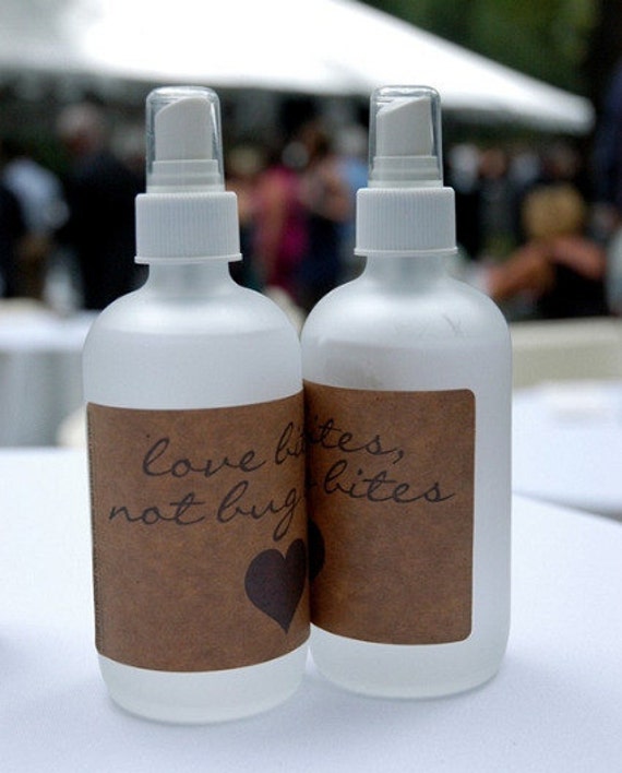 5 Bug Spray Bottles with Labels