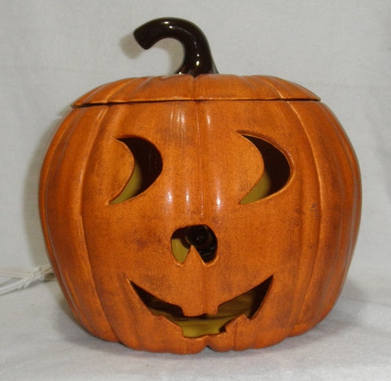 Ceramic Pumpkin w/ light Handmade