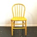 RESERVED for Sarah ... Vintage Wood Chair ... Yellow, Painted, Spindle Back, Wooden, Rustic
