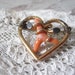 Victorian Coral Heart Love Knot Brooch
