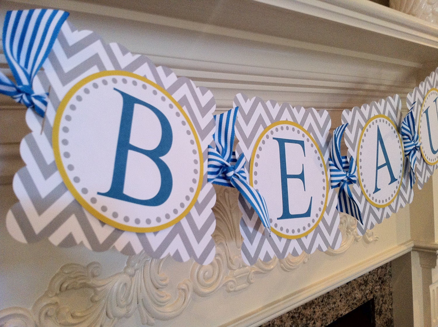 Chevron Baby Shower Banner CUSTOM to any color scheme