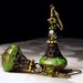 Lime Green Copper Turquoise Jeannie Bottle Earrings Steampunk Jewellery Vintage Victorian Style