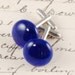 cobalt blue fused glass round cufflinks uk