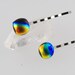 dichroic fused glass bobby pins metallic rainbow uk seller hair accessories