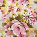 vintage fabric fat quarter - pink and green rose garden