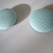 Fabric Covered Button Magnet Set Of 2/Size 36 (7/8")/White Pin Dot On Pale Green