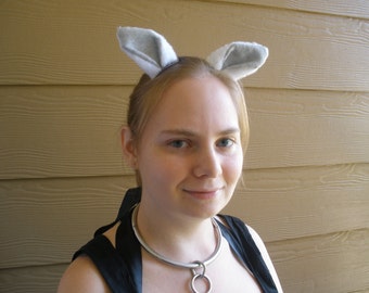 Grey and White Cosplay Deer Ears Halloween Barrettes Kawaii