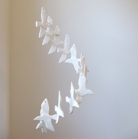 Ceramic Birds Garden Wind Chime Spiral Into The Clouds Ceramic Birds Garden Wind Chime Spiral Into The Clouds