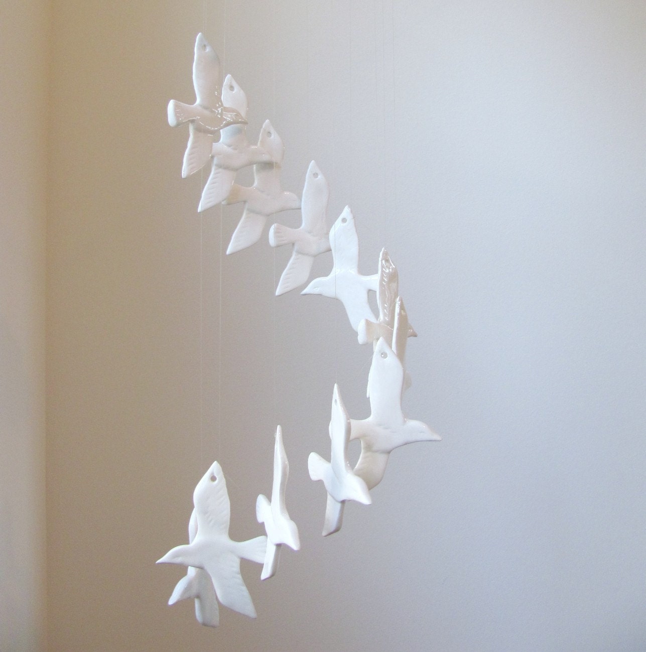 Ceramic Birds Garden Wind Chime Spiral Into The Clouds Item Details Reviews 58 Shipping Policies Vintage Seagull Ceramic Garden Wind Chime