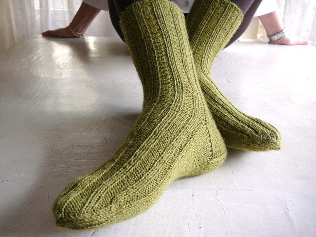 olive green sock booties