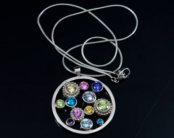 Pop Pendant Neckace - Sterling Silver & Cubic Zirconia