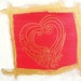 HEART OF GLASS original abstract modern painting - gallery fine art - contemporary interior design - ooak home wall decor - red, gold