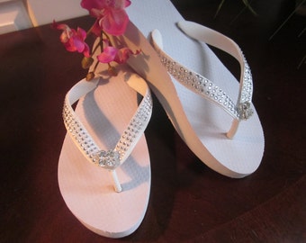 Wedding Flip Flops/Wedges/Sandals for Bride.Beach by RocktheFlops
