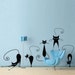 Cat wall decal set of 5 stickers