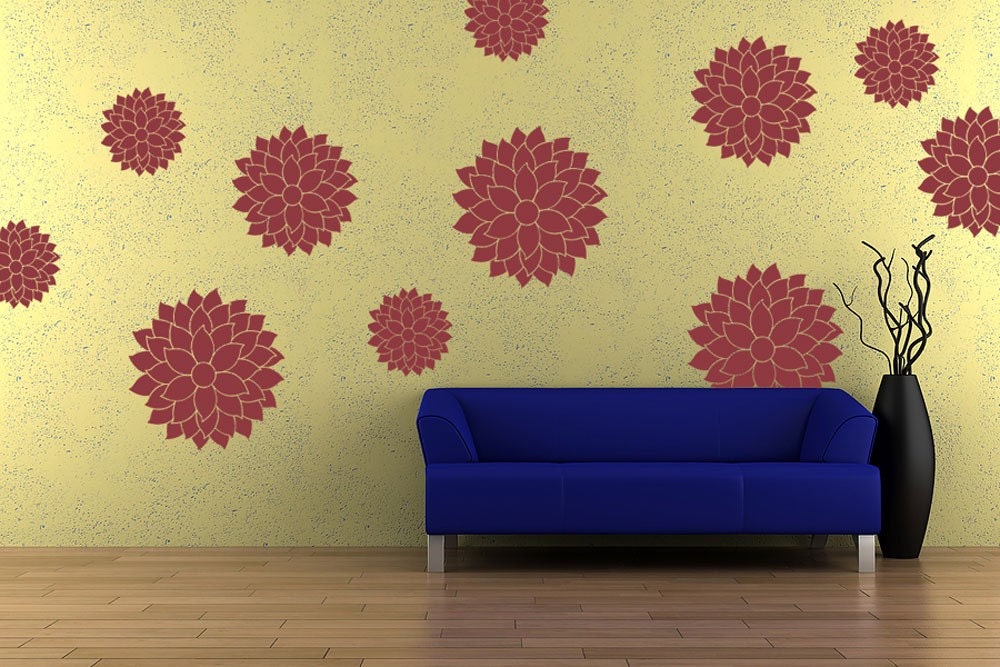 Vinyl Wall Decal Sticker Art Whimsical Mums