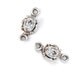 White Topaz Gemstone Link 8mm x 17mm Sterling Silver, set of 2