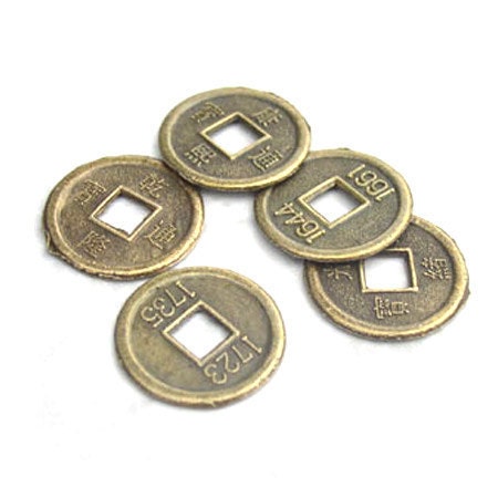 Chinese Coin Replica Brass Color 16mm pack of by beadloverskorner