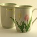 SALE Set of Two Otagiri Japan Hand Painted Mugs Tulips