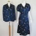 Vintage 1950s Dress and Matching Jacket / 50s Oriental Blue Silk Satin / Fow Wuh Hong Kong / XL