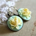 Seafoam mint rose Earrings vintage shabby chic Victorian style Elegant shabby chic rose - vintage gorgeous rose earrings