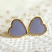 Purple Heart gold stud earring -petit elegant 14k gold coated post earrings