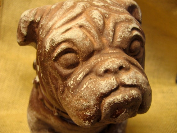 vintage bulldog statue