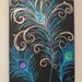 PreTTy As A PeAcOcK - Shimmering Original Metallic Modern Abstract Peacock Feather's Canvas Painting 16 x 20"