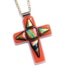 LARGE Cross Pendant, Slice of Heaven, Fused Glass Jewelry, Dichroic Pendant, Tangerine, Orange, Faith, Hope, Jesus, Christ (Item 10035-PC)
