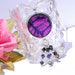 Dichroic Glass Pendant, Swarovski & Sterling Silver Beads, Fused Glass Jewelry Necklace, Boho, Rich Purple, Grape, Eggplant (Item 10436-P)