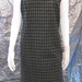 SALE Vintage Black w/ Gray Textured Rectangles Modern 80's Dress S