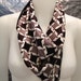 SALE Vintage Black & White Graphic Check Print Mod 60's Scarf