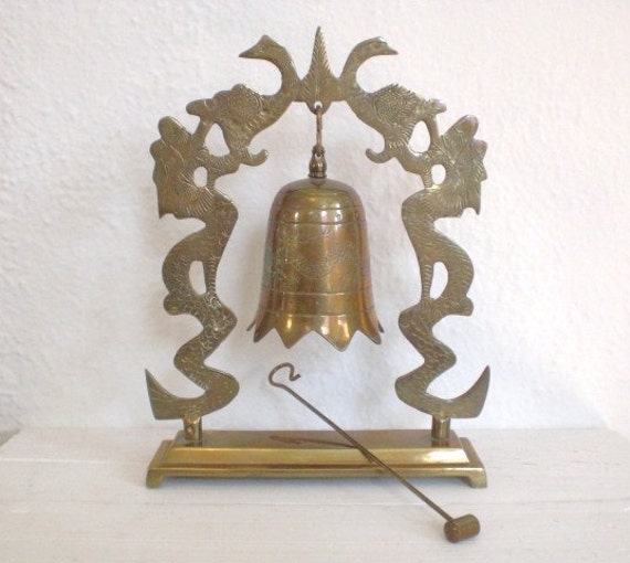 Vintage Brass Bell Hanging Hammer Hong Kong