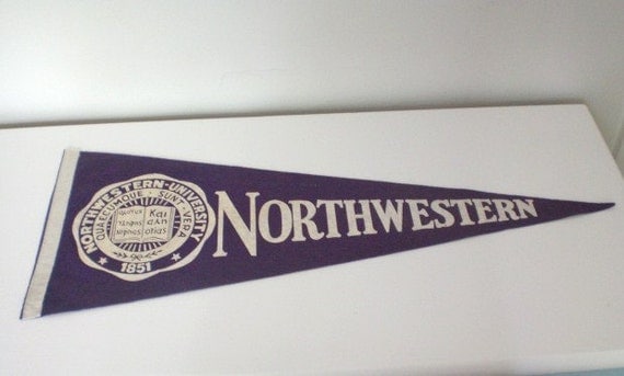 Vintage Northwestern University Pennant by GallivantsVintage