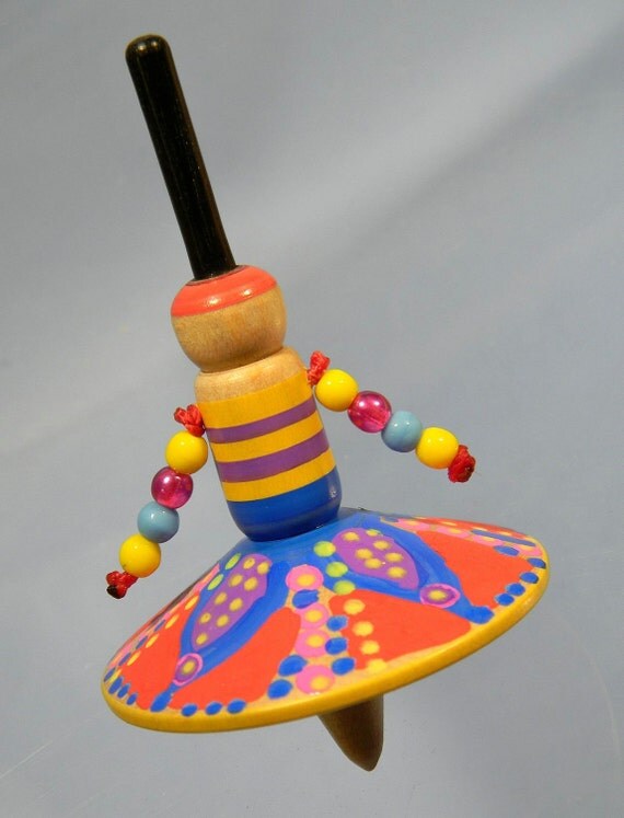 Toy Spinning Top Dancing Ballerina Folk Doll Petra by TopJosh