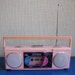 80s Pink Baby Boombox Vintage Cassette Tape Player and