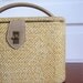 Vintage 50s Mini Tweed Train Case Light Mustard Yellow Handbag Unusual Small Size