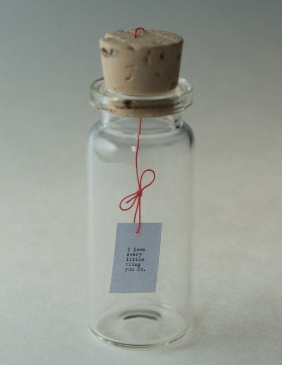 Items similar to tiny message in a bottle, second love 