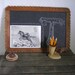 Vintage slate chalkboard wood frame lanyard trim school chalkboard