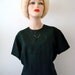 1950s Black Silk Button-Back Blouse