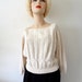 1980s Cotton & Silk Sweater / Vintage Linen Colored Knit Top
