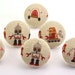 Space Robots Thumbtacks Fabric Covered Buttons Pushpin Lab