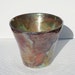 Green copper flame raku vase 75