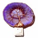 Copper Wire Tree Of Life Metal Art Sculpture Night Light On A Purple And White Stone Crystal Agate Slice